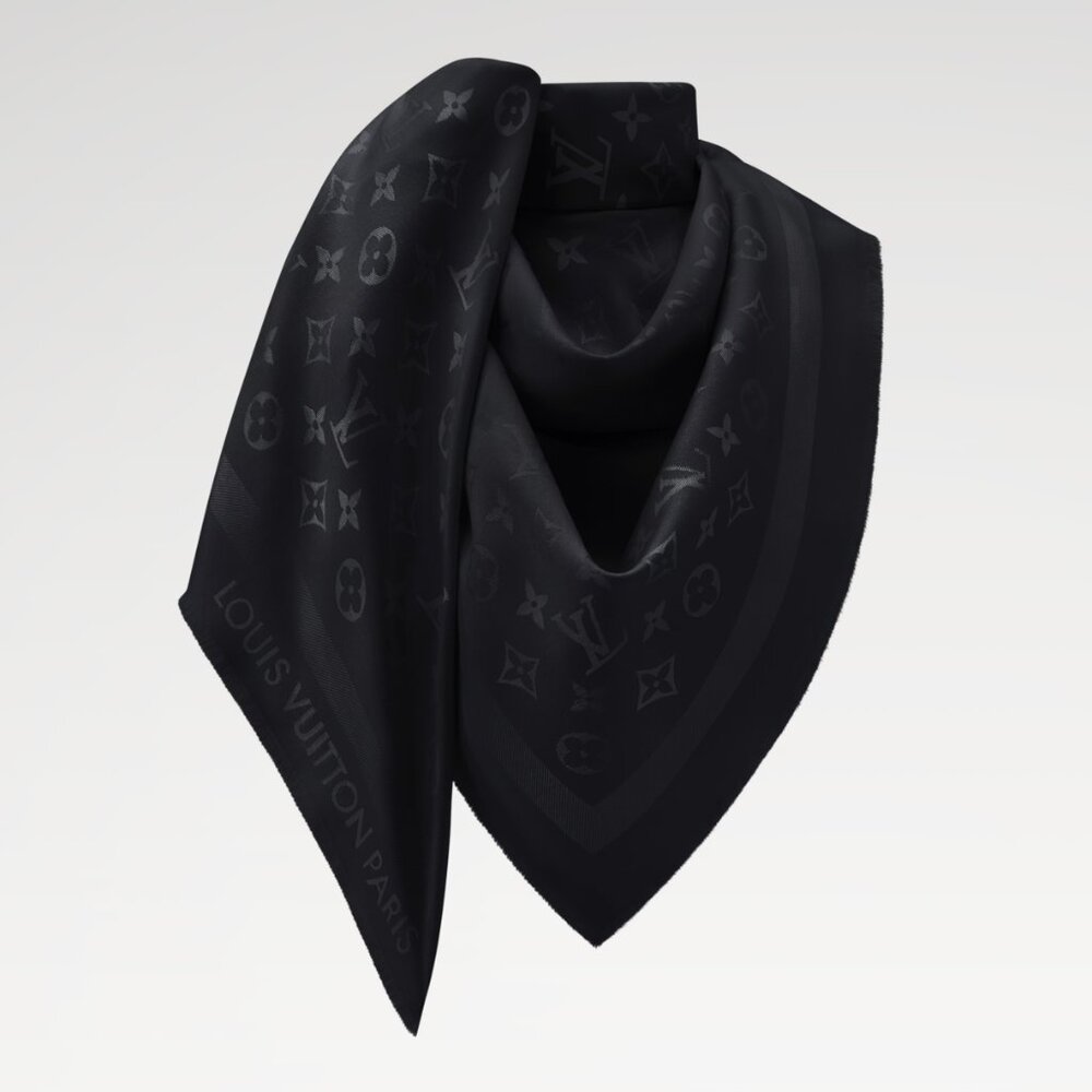Louis Vuitton Monogram Classic Shawl Black - Picture 2 of 6